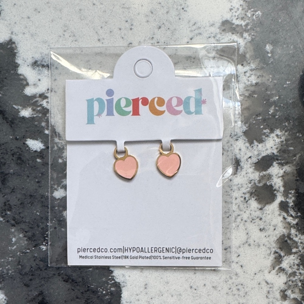 Pierced Co Peachy heart charm for huggie earrings